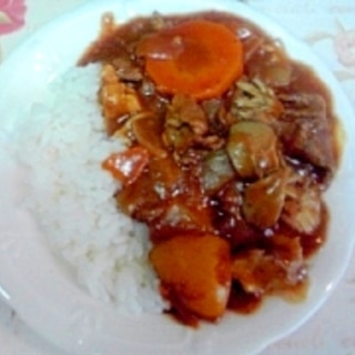 まいたけと牛こまカレー、塩こうじ入り♪